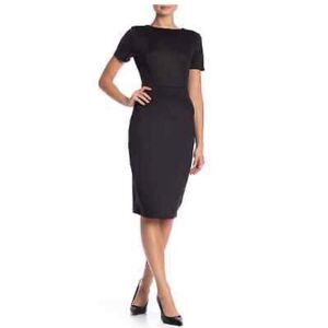 ALEXIA ADMOR NEW NY Black Scuba Midi Dress